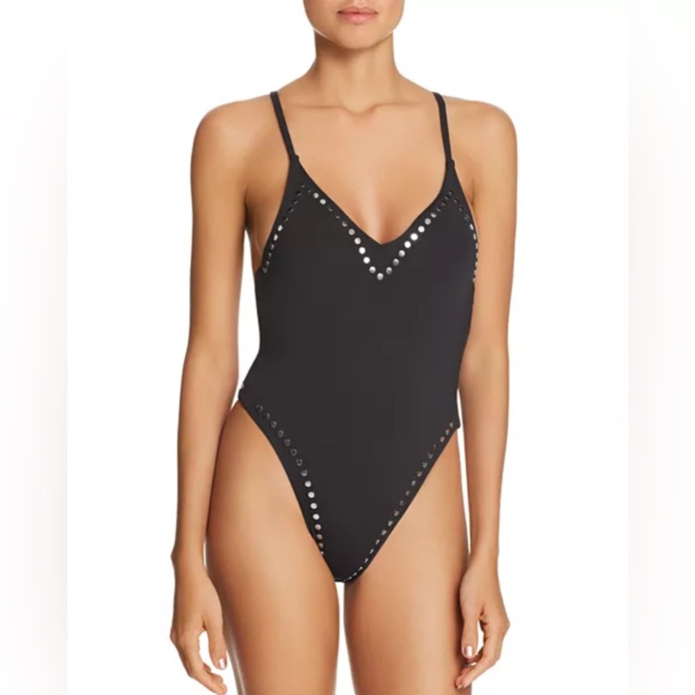 Dolce Vita Stellar Studs One-Piece Swimsuit | Black | Size Medium